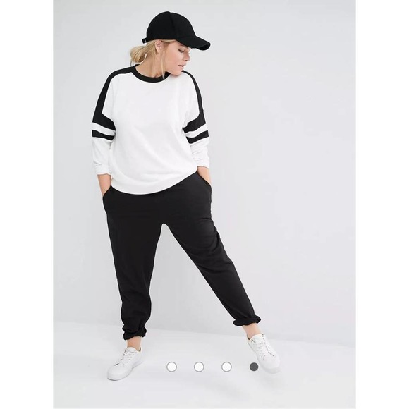 New Look Women Black & White Contrast Panels Sweat Shir Size 10 - Picture 1 of 9